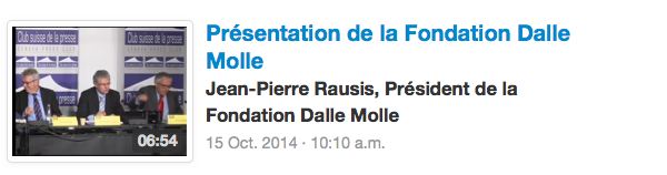 Présentation de la Fondation Dalle Molle Jean-Pierre Rausis, Président de la Fondation Dalle Molle