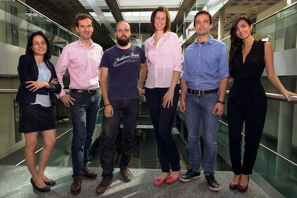 Klewel team - from left to right: Sandy Ingram, Maël Guillemot, Vincent Bozzo, Andrea Hajdune Csaszar, Samuel Dorsaz, Stéphanie Rahbani (Yannick Evrard is missing)